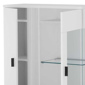 TV Wohnwand modern Constantin in Weiß mit LED Beleuchtung (dreiteilig) – Ansicht 8