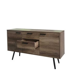 Esszimmersideboard Mooning in Holzoptik Braun mit drei Schubladen – Ansicht 4