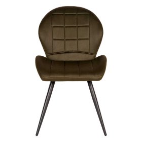 Stuhl Mikrofaser Oliv Set Naharas mit Gestell aus Metall in Schwarz (2er Set) – Ansicht 2