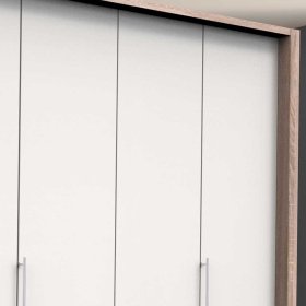 Falttüren Schlafzimmerschrank Lolyana in Weiß und Eiche Sägerau – Ansicht 5