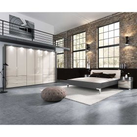 Komplettschlafzimmer Melzica in Braun und Creme Weiß modern (vierteilig) – Ansicht 1