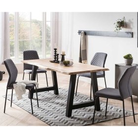 Polsterstuhl Set Esszimmer Drujano in Grau aus Samt (2er Set) – Ansicht 9