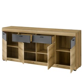 Sideboard Badehma in Dunkelgrau und Eichefarben – Ansicht 4