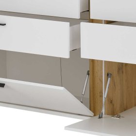 Wohnzimmer Kommode Luzillo in Weiß und Wildeichefarben – Ansicht 6