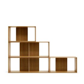 Wohnzimmerregal modular Kuta in Eichefarben furniert (vierteilig) – Ansicht 3