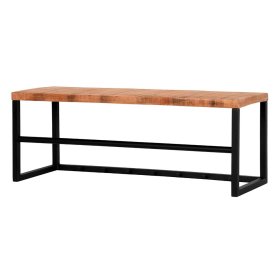 Wandgarderobe Rollandino aus Mangobaum Massivholz und Metall – Ansicht 1