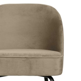 Retrostil Hocker Romitella in Khaki und Schwarz aus Samt und Metall – Ansicht 3