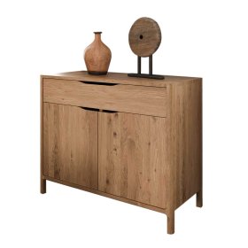 Moderne Kommode Koropi mit einer Schublade aus Wildeiche Massivholz – Ansicht 1