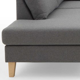 Skandi Design Sofaecke Bastia in Grau mit Fußgestell aus Holz – Ansicht 10