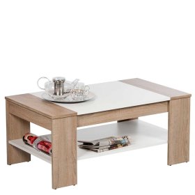 100x44x58 cm Couchtisch Pianna in Sonoma-Eiche und Weiß – Ansicht 2