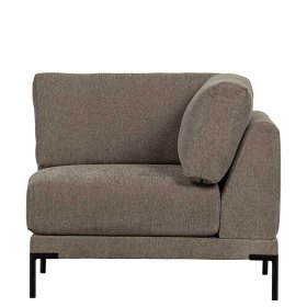 Eckelement Modul Sofa Udjaca in Taupe mit Vierfußgestell aus Metall – Ansicht 5