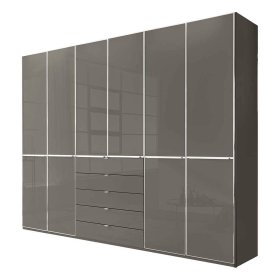 Drehtürschrank Boplaroma Front glasbeschichtet in Braun – Ansicht 1
