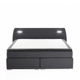 Modernes Boxspringbett Beliawa mit LED Beleuchtung in Dunkelgrau Webstoff – Ansicht 3