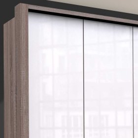 3 türiger Kleiderschrank Yunidra mit neun Schubladen modern – Ansicht 5