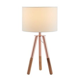 Tischlampe Tascan in Weiß und Kupferfarben 54 cm hoch – Ansicht 1