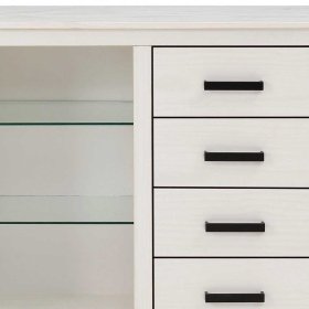 Sideboard Siluzia aus Kiefer Massivholz in Weiß und Schwarz – Ansicht 7