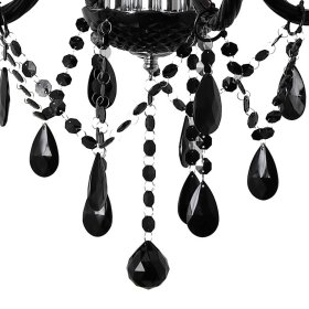 Verspielter Kronleuchter Berlin in Schwarz und Silber im Vintage Look – Ansicht 3