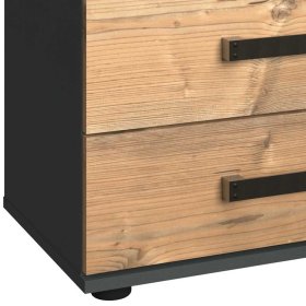 Nachtschrank Vedra im Industrie und Loft Stil mit drei Schubladen – Ansicht 4