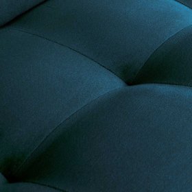 Wohnzimmer Couch Domago in Blau Samt im Retrostil – Ansicht 6
