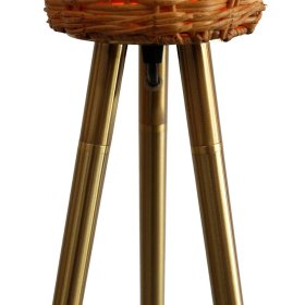 Wohnzimmerlampe Kozuke aus Rattan und Metall in Beige und Messingfarben – Ansicht 5