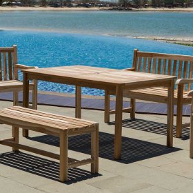Terrassentisch Spadarius aus Teak Massivholz 150 cm breit – Ansicht 6