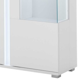 TV Wohnwand modern Constantin in Weiß mit LED Beleuchtung (dreiteilig) – Ansicht 7