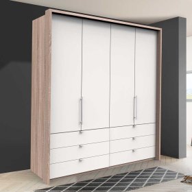 Schlafzimmerkleiderschrank Lolyana mit sechs Schubladen in modernem Design – Ansicht 2