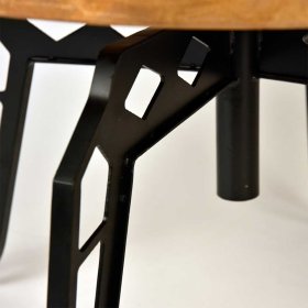Runder Couchtisch Bracas aus Mangobaum Massivholz und Metall – Ansicht 6
