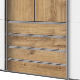 Schlafzimmerkleiderschrank zweifarbig Gizmeal in modernem Design 300 cm breit – Ansicht 4