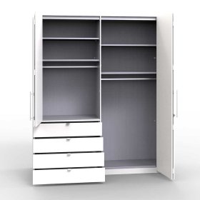 Schlafzimmerschrank Hermanos in Eiche Trüffelfarben und Cremeweiss – Ansicht 6