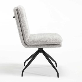 2 Stühle Ovidiu aus Boucle Stoff und Metall drehbar (2er Set) – Ansicht 3