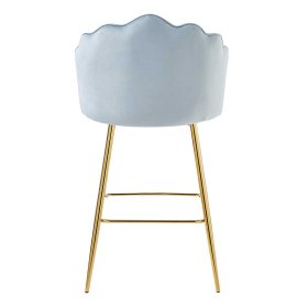 Designbarhocker Syndria in Hellgrau und Gold Muschelform (2er Set) – Ansicht 5
