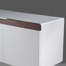 Wohnzimmer Kommode Findus 2 Türen mit Soft Close Weiß & Nussbaumfarben – Ansicht 5