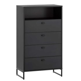 Skandi Design Dielenset Curtus in Schwarz 175 cm hoch (vierteilig) – Ansicht 2