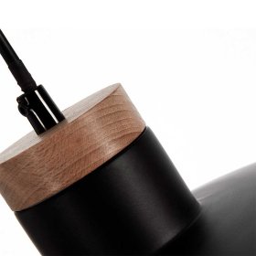 Runde Hängeleuchte Polar im Skandi Design in Schwarz und Buche – Ansicht 2
