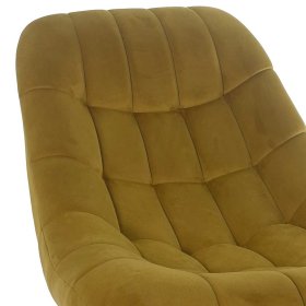 Retro Sessel Octna in Ocker Samt mit 50 cm Sitzhöhe – Ansicht 7