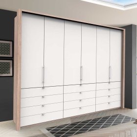Ankleideschrank Lolyana in Weiß und Eiche Sägerau modern – Ansicht 2