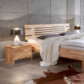Doppelbett Set Ambo aus Kernbuche massiv mit Nachtkonsolen (dreiteilig) – Ansicht 7