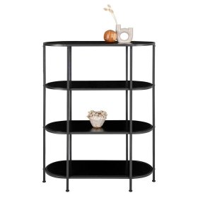 Ovales Wohnzimmerregal Enetta in Schwarz modernes Design – Ansicht 2