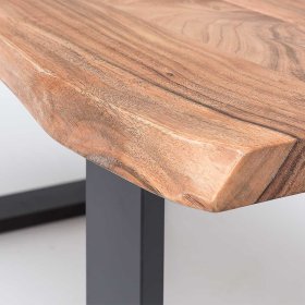 Couchtisch Feconda mit Bügelgestell und natürlicher Baumkante – Ansicht 3