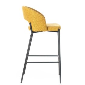 Gelbe Barstühle Gina mit Polster und Armlehnen (2er Set) – Ansicht 4