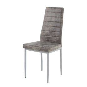 Esstisch Stühle Glide in Hellgrau Microfaser mit hoher Lehne (Set) – Ansicht 1