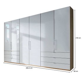 Falttüren Schlafzimmerschrank Waluva in Weiß und Eiche Bianco modern – Ansicht 5