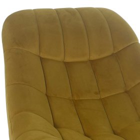 Retro Polstersessel Juleen in Ocker Samt mit 50 cm Sitzhöhe – Ansicht 7