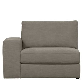 Sofa Element mit Armlehne links Fredoco in Grau Rücken echt bezogen – Ansicht 4