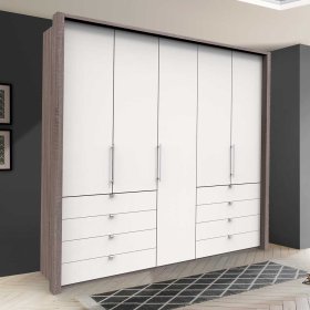 Gleittüren Ankleideschrank Rarian mit acht Schubladen modern – Ansicht 2