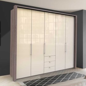 Schlafzimmerschrank Liz 3 türig mit Schubladen modern – Ansicht 2