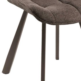 Esszimmerstühle gepolstert Bogwalk in Braun mit Gestell aus Metall (4er Set) – Ansicht 6