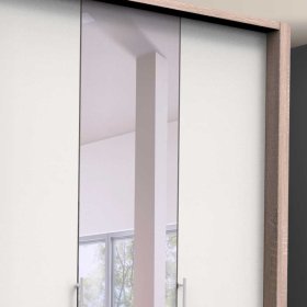 Jugendschrank Lolyana in Weiß und Eiche Sägerau mit Spiegeltür – Ansicht 5