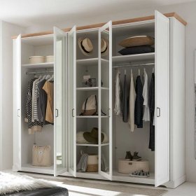 Drehtürenkleiderschrank Dymco in Holzoptik Pinie weiß und Wildeichefarben – Ansicht 6